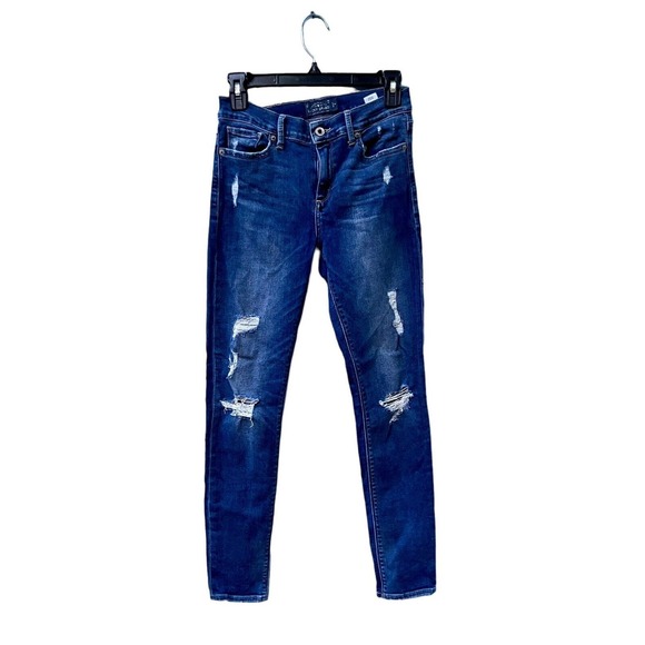 Lucky Brand Size 4/27 A Brooke Legging Jeans Distressed Skinny Denim Stretch Blu - Picture 1 of 16